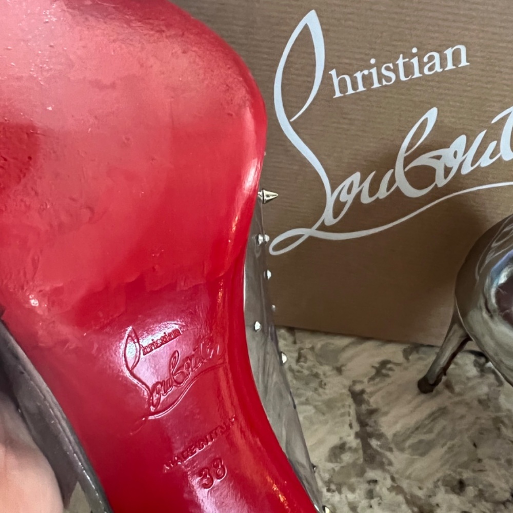 Christian Louboutin silver Grotika High heels wedding - Picture 9 of 11